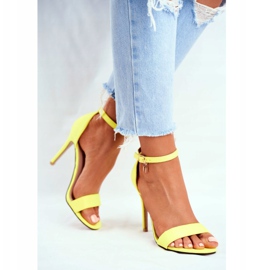 PS1 Sandales À Talons Hauts Femme En Eco-daim Jaune Liberty 5