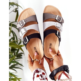 Chaussons profilés en cuir Big Star HH274588 Noir et Argent 1