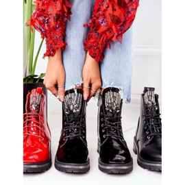 Ouvriers Chauds Laqués Avec Black Attention Cubic Zirconia noir 1