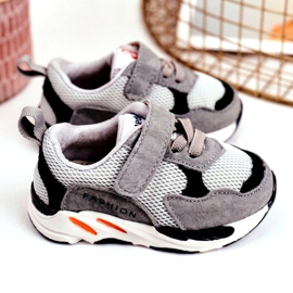 Apawwa Chaussures de sport pour enfants avec velcro, gris 3