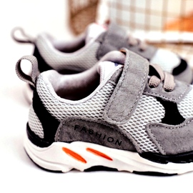 Apawwa Chaussures de sport pour enfants avec velcro, gris 4