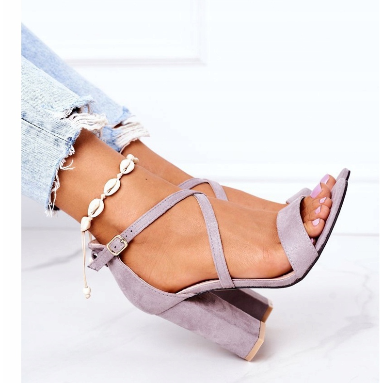 PS1 Sandales en daim sur une barre grise Dance With Me 4