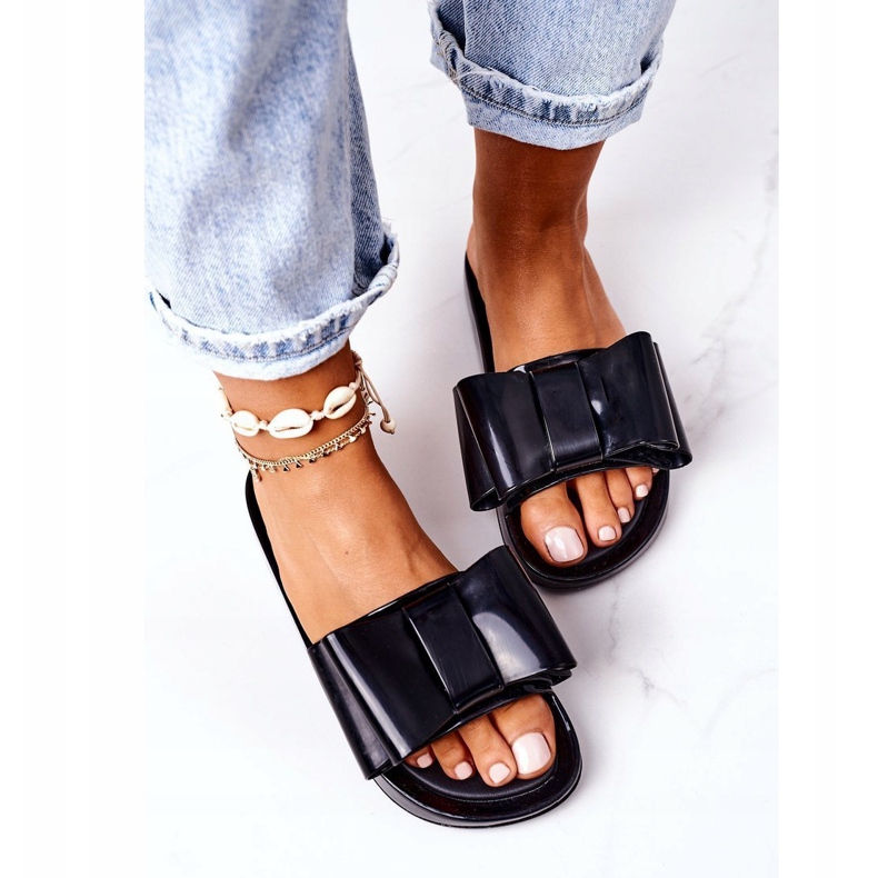 PS1 Chaussons En Caoutchouc Avec Nœud Avril Noir le noir 4