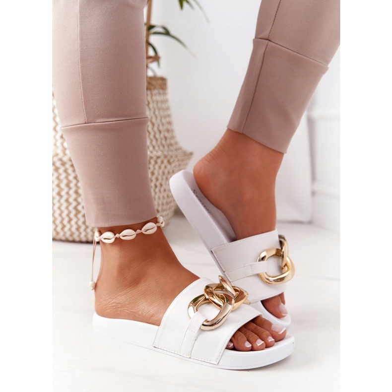 PS1 Tongs en caoutchouc One Moment avec chaîne blanche 3