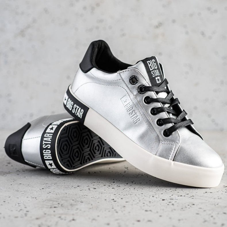 Baskets pour femmes Big Star II274034 argent 1