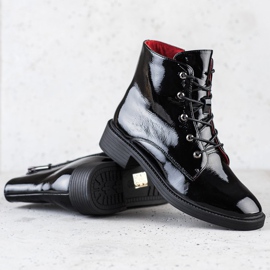 ARTIKER Bottines en cuir à lacets élégantes noir 1