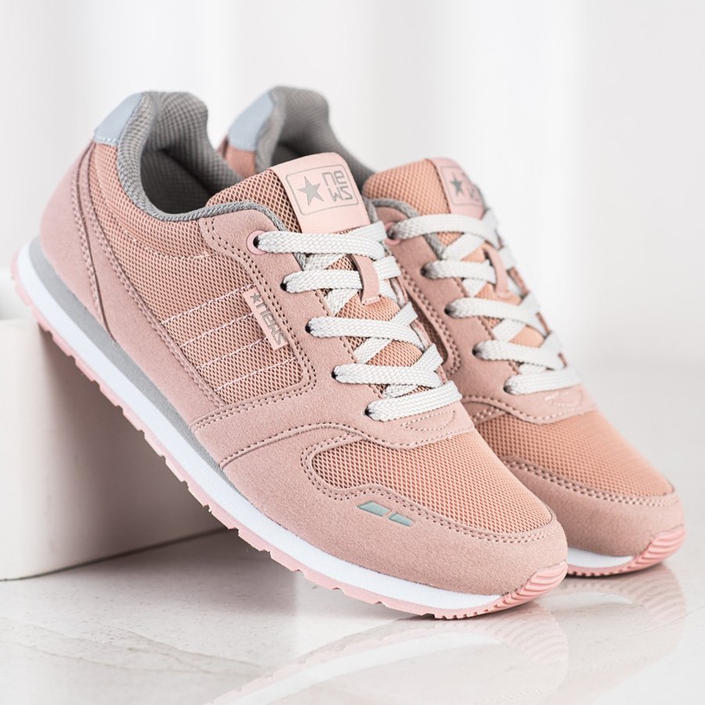 SHELOVET Chaussures de sport légères avec maille rose 1