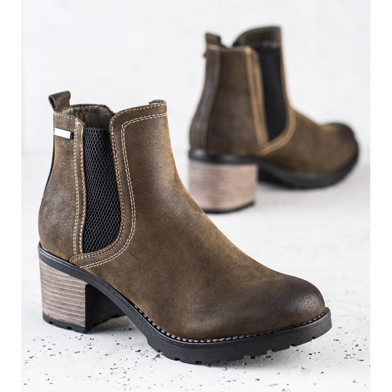 SHELOVET Bottines stylées à paillettes multicolore vert 1