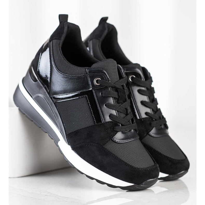 W. Potocki Baskets compensées élégantes noir 1