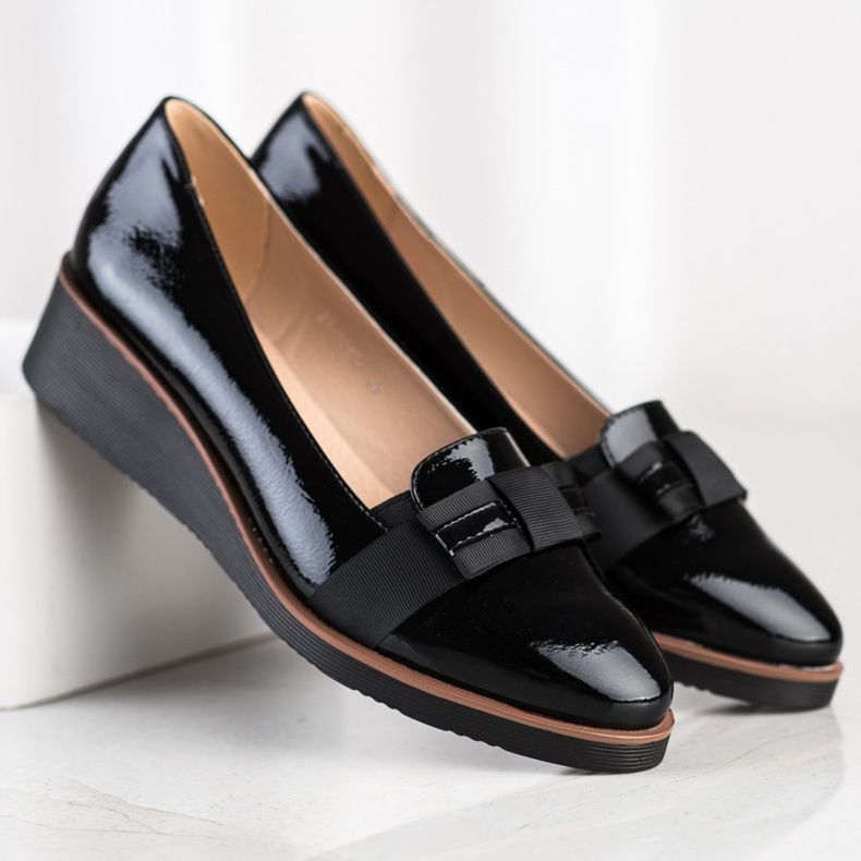 W. Potocki Chaussures avec ruban décoratif noir 1