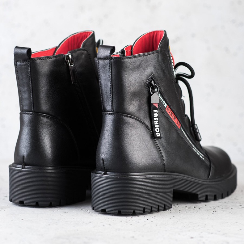 ARTIKER Travailleurs du cuir avec fermeture éclair décorative le noir 1