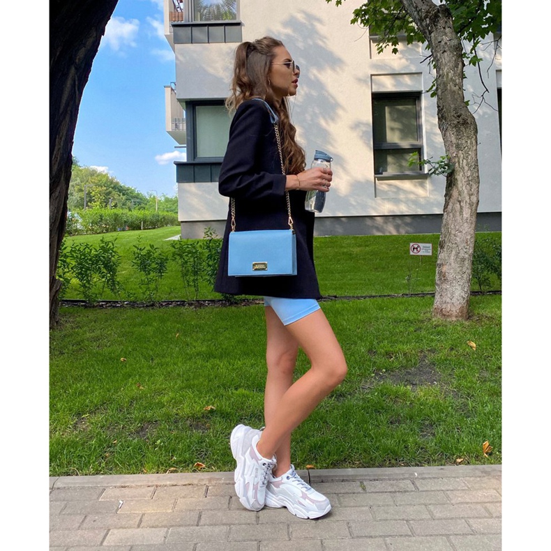 Chaussures de sport pour femmes en mousse à mémoire Big Star HH274255 Blanc-Violet gris 1