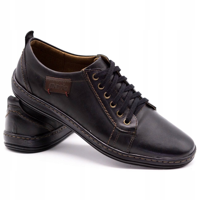 Olivier Chaussures en cuir pour hommes 695MP noir le noir 3