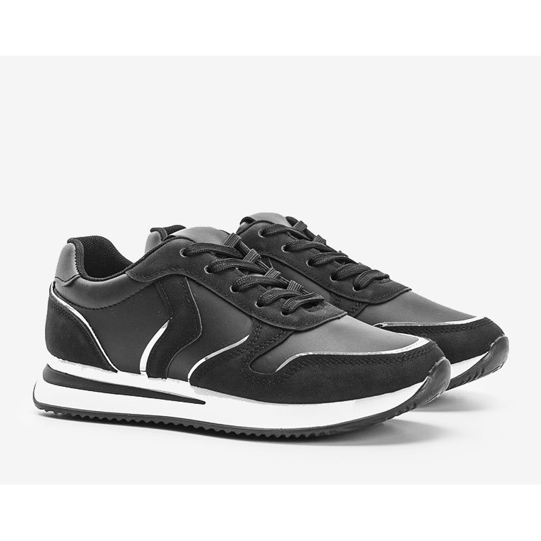 Baskets noires avec détails Delta métalliques le noir 1