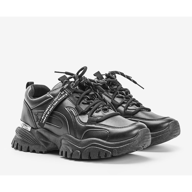 Baskets noires à semelle épaisse Zooey le noir 1