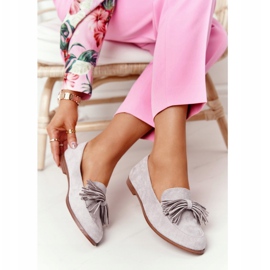 EVE Mocassins En Daim Gris À Franges Alicante 21PB35-3530 1