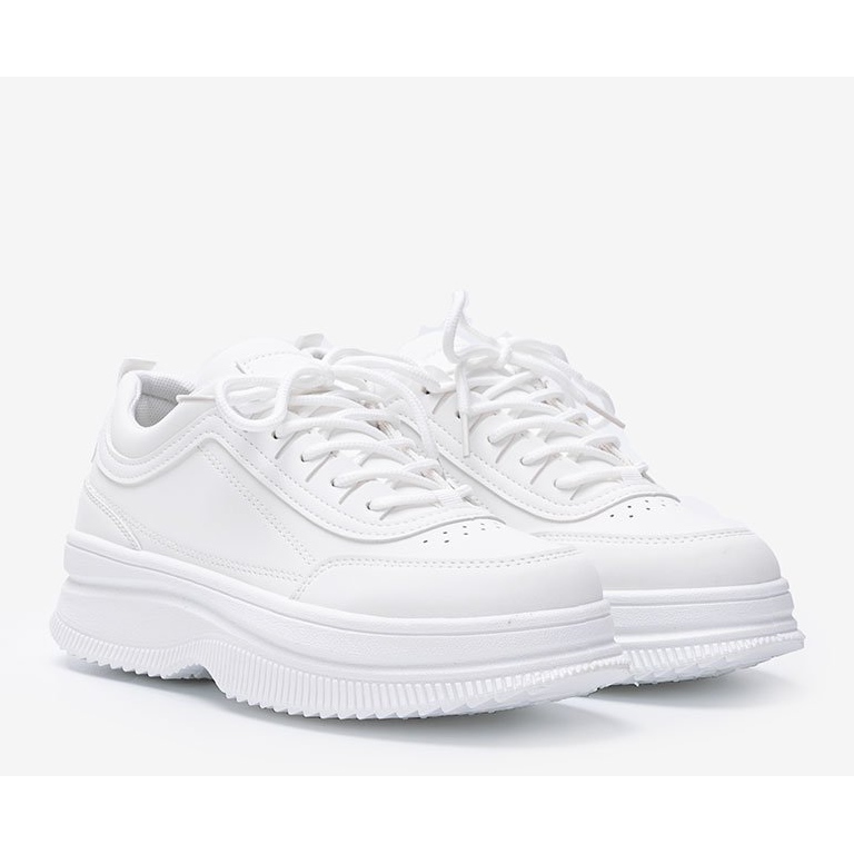 Baskets blanches avec finition mate Andreia 1