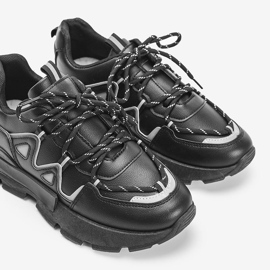 Baskets noires avec inserts réfléchissants Filua le noir 3