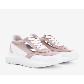 Baskets beiges à semelle épaisse Hella blanc kaki 1