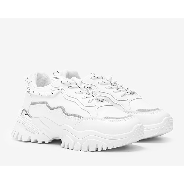 Baskets blanches sur semelle épaisse Desiare 1