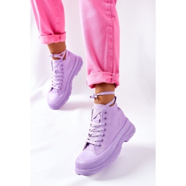 FJ1 Baskets Hautes Semelle Large Violet Trissy 1
