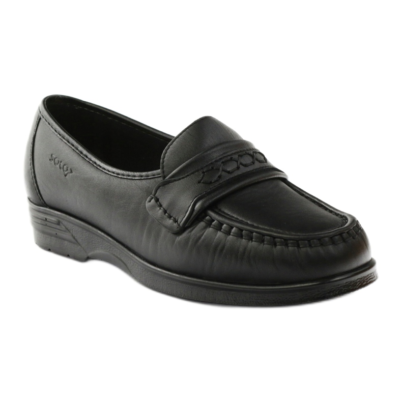 Mocassins en solo pour les pieds sensibles confort noir 015 1