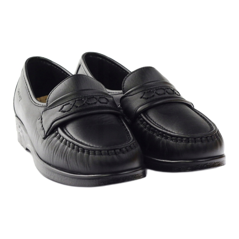 Mocassins en solo pour les pieds sensibles confort noir 015 3