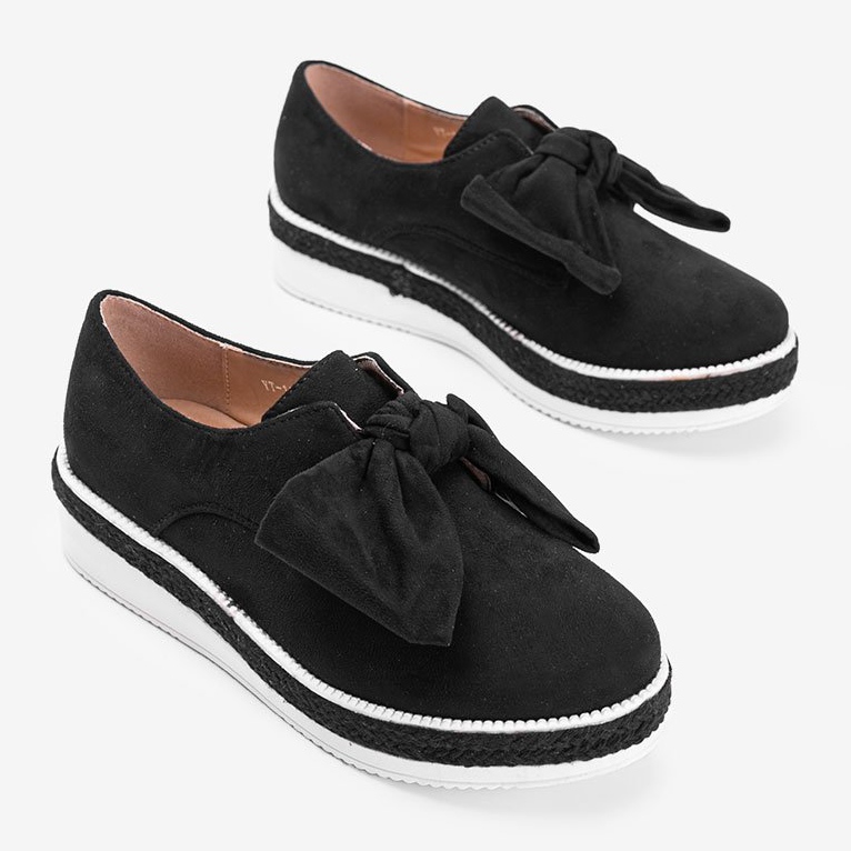 Chaussures noires sur semelle épaisse Sindri le noir 1