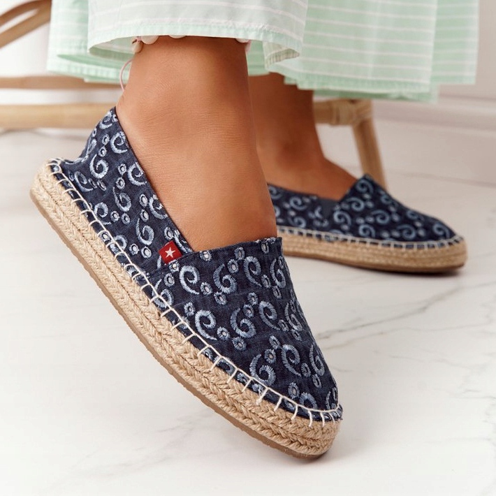 Espadrilles Sur Une Plateforme Tressée Big Star AA274628 Bleu Marine 1 Espadrilles Sur Une Plateforme Tressée Big Star AA274628 Bleu Marine 1