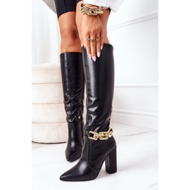 Bottes Chaudes Sur Une Barre Avec Une Chaîne Noir Franti le noir 1