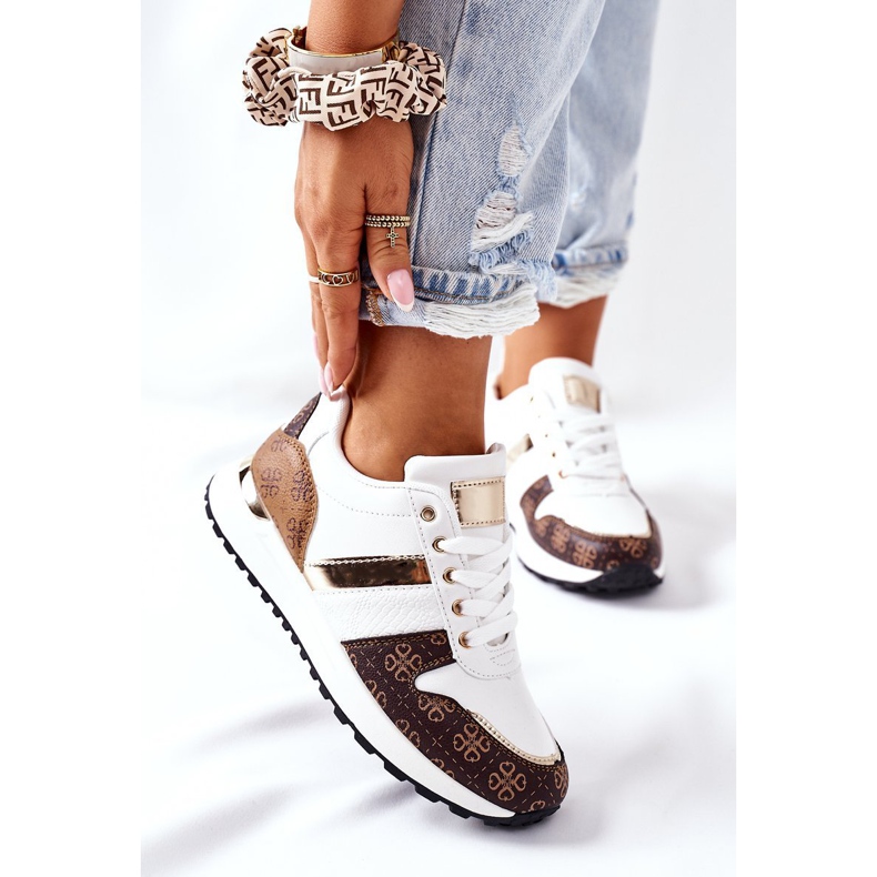 Chaussures De Sport Baskets Blanc Suivant brun 2