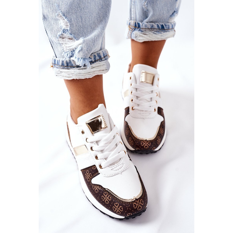 Chaussures De Sport Baskets Blanc Suivant blanche brun 1