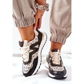 Logowane Sport Shoes Sneakers Beige et Noir Always 2