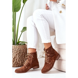 Alberto Violli Bottines En Daim Ajourées Marron Josie brun 3