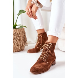 Alberto Violli Bottines En Daim Ajourées Marron Josie brun 2