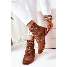 Alberto Violli Bottines En Daim Ajourées Marron Josie brun 4