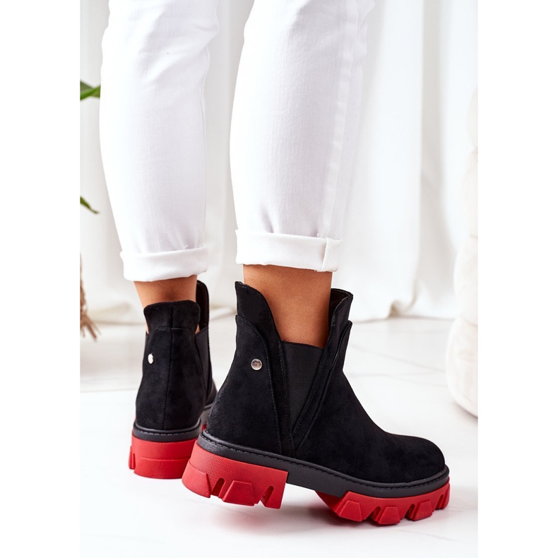PS1 Bottines chaudes noires et rouges Fearless noires et rouges 1