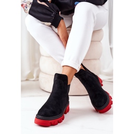 PS1 Bottines chaudes noires et rouges Fearless noires et rouges 2