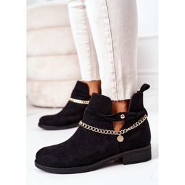 PS1 Bottes en daim noires Elvira avec chaîne le noir 1