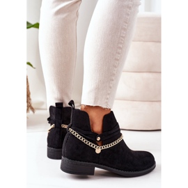 PS1 Bottes en daim noires Elvira avec chaîne le noir 4