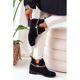 PS1 Bottes en daim noires Elvira avec chaîne le noir 5