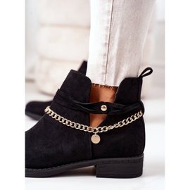 PS1 Bottes en daim noires Elvira avec chaîne le noir 6