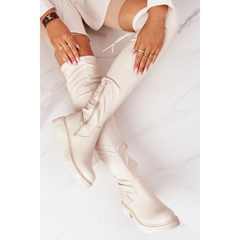 PS1 Cuissardes Cuir Beige Selina 1 PS1 Cuissardes Cuir Beige Selina 1