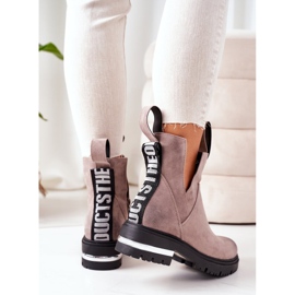 PS1 Bottines chaudes Bottines Jodhpur Avec fermeture éclair Gris My Way 2