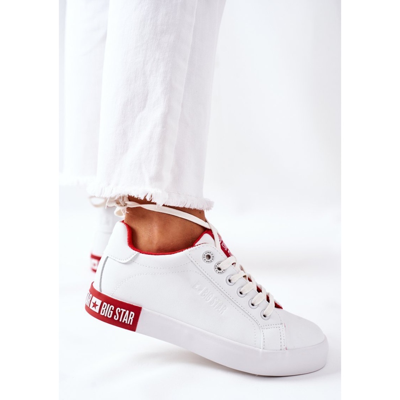 Baskets Cuir Femme Big Star II274032 Blanc-Rouge blanche 1