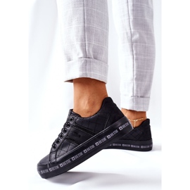 Baskets en cuir sur la plateforme Big Star II274070 noire 2