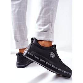 Big Star Baskets en cuir sur la grande étoile II274074 plate-forme noire le noir 1