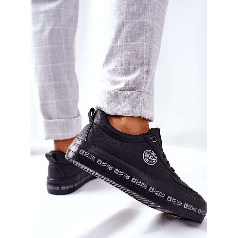 Big Star Baskets en cuir sur la grande étoile II274074 plate-forme noire le noir 1