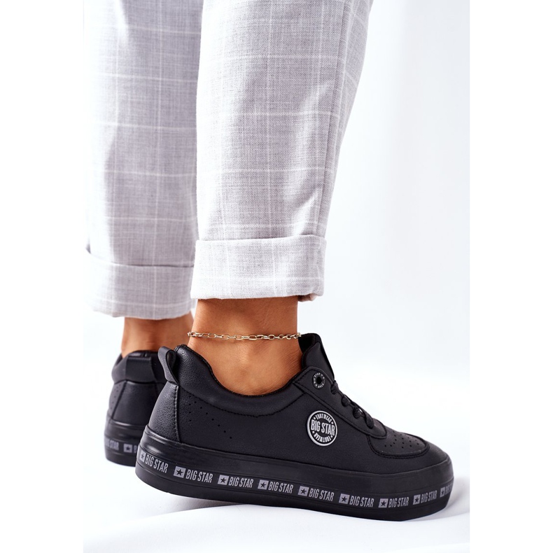 Big Star Baskets en cuir sur la grande étoile II274074 plate-forme noire 2