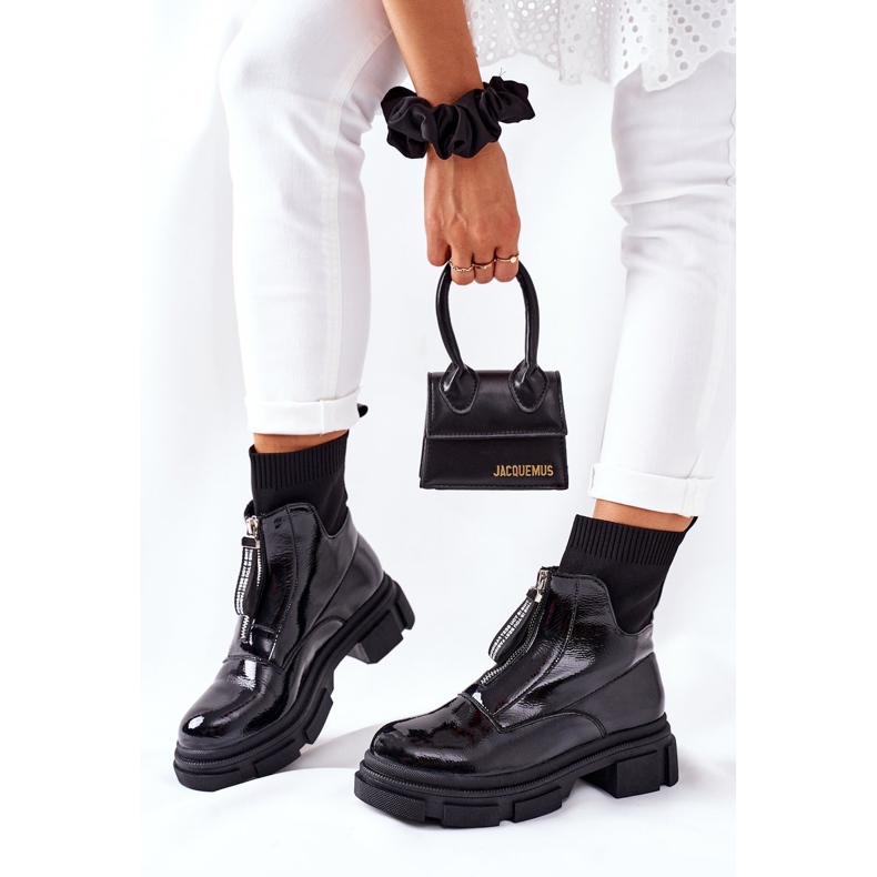 Bottes hautes sur la plate-forme massive Black Chicago noir 2